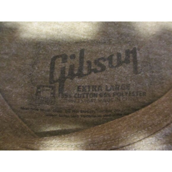 Gibson Heather Brown Graphic T-Shirt Extra Large 85% Cotton 15% Polyester Guitar - Picture 3 of 6